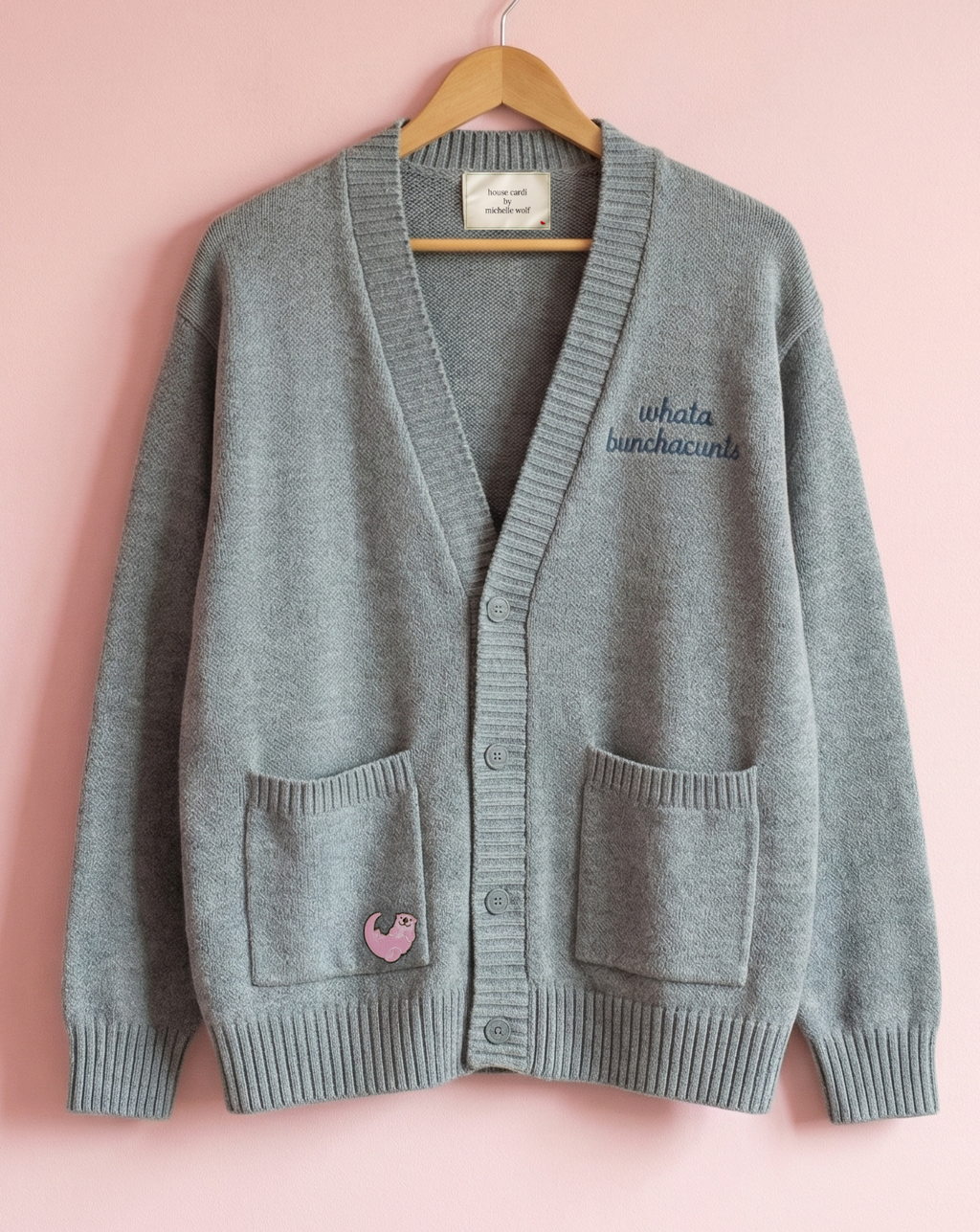 Mink Wool  "Whata Bunchacunts" Cardigan