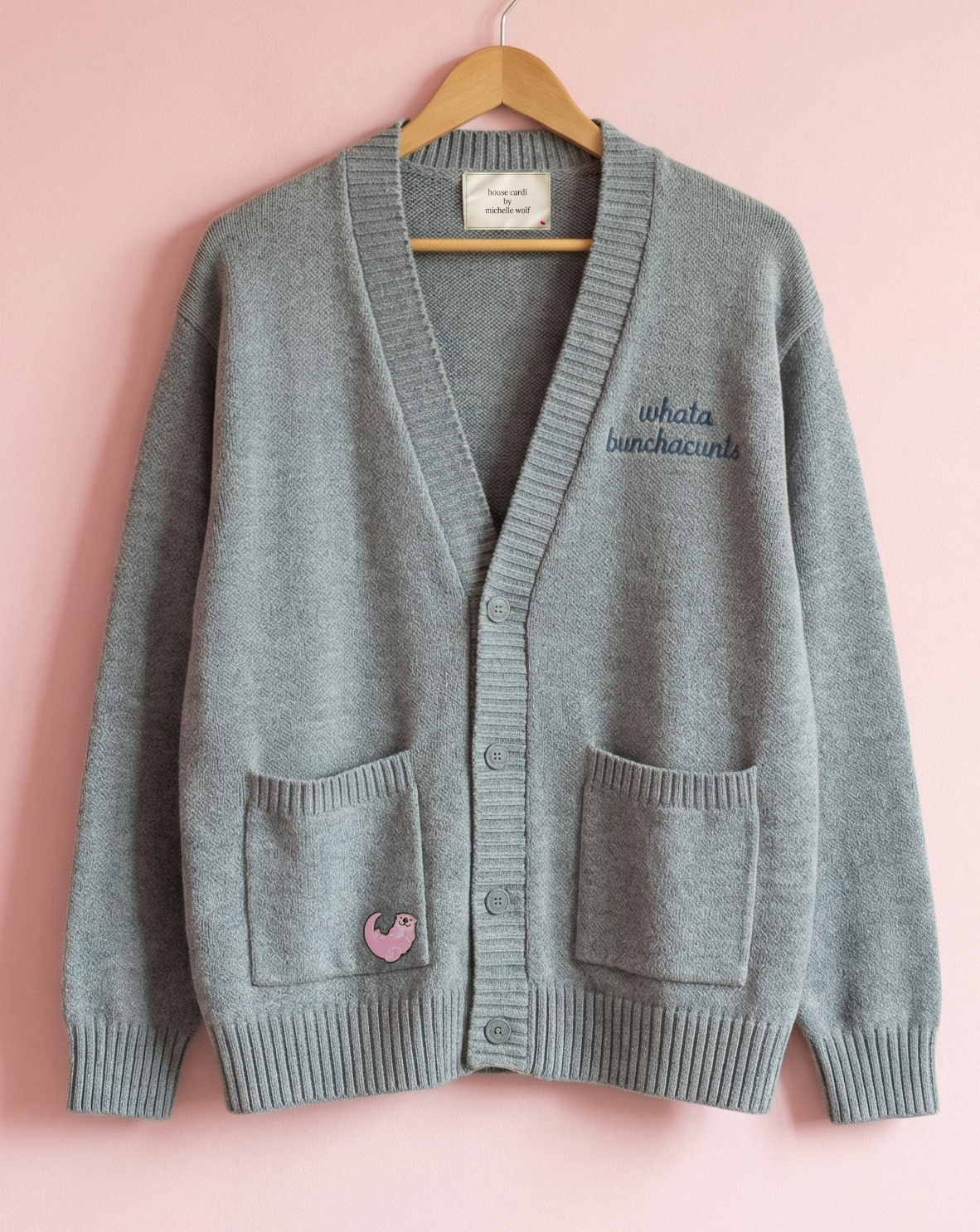 Mink Wool  "Whata Bunchacunts" Cardigan